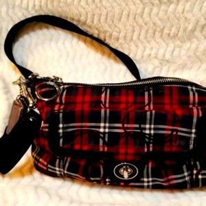 Coach Bag - Wine/Black/White Plaid